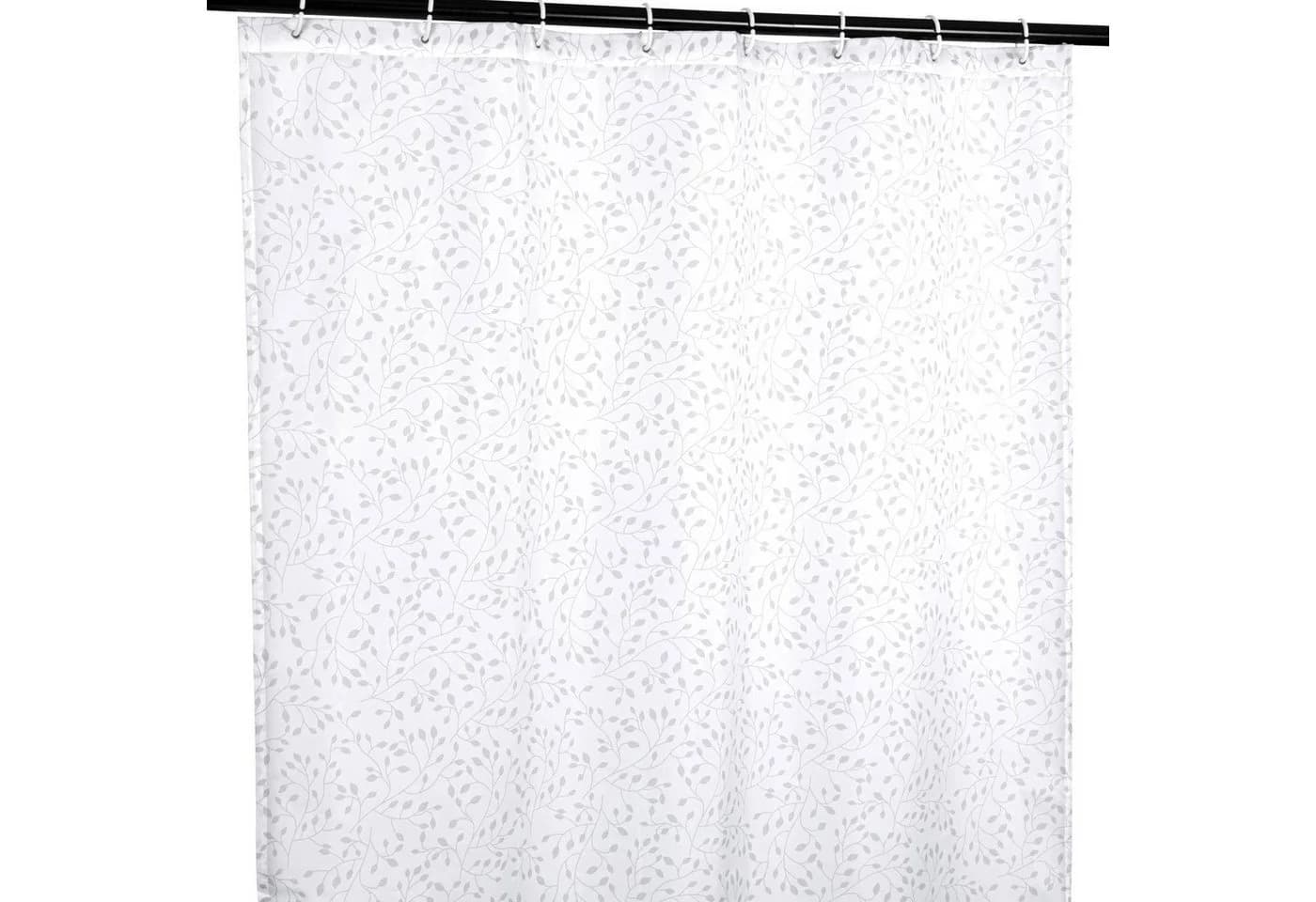 ANRO Duschvorhang FASTY Grau Blätter Anti-Schimmel Polyester - Bild 2