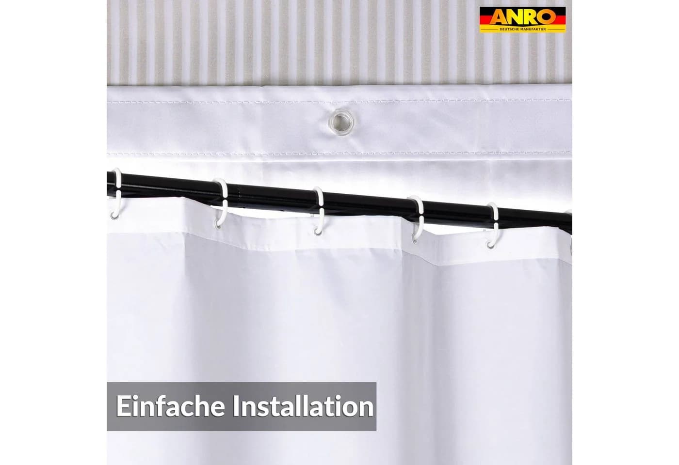 ANRO Duschvorhang FASTY Beige Polyester Anti-Schimmel - Bild 3