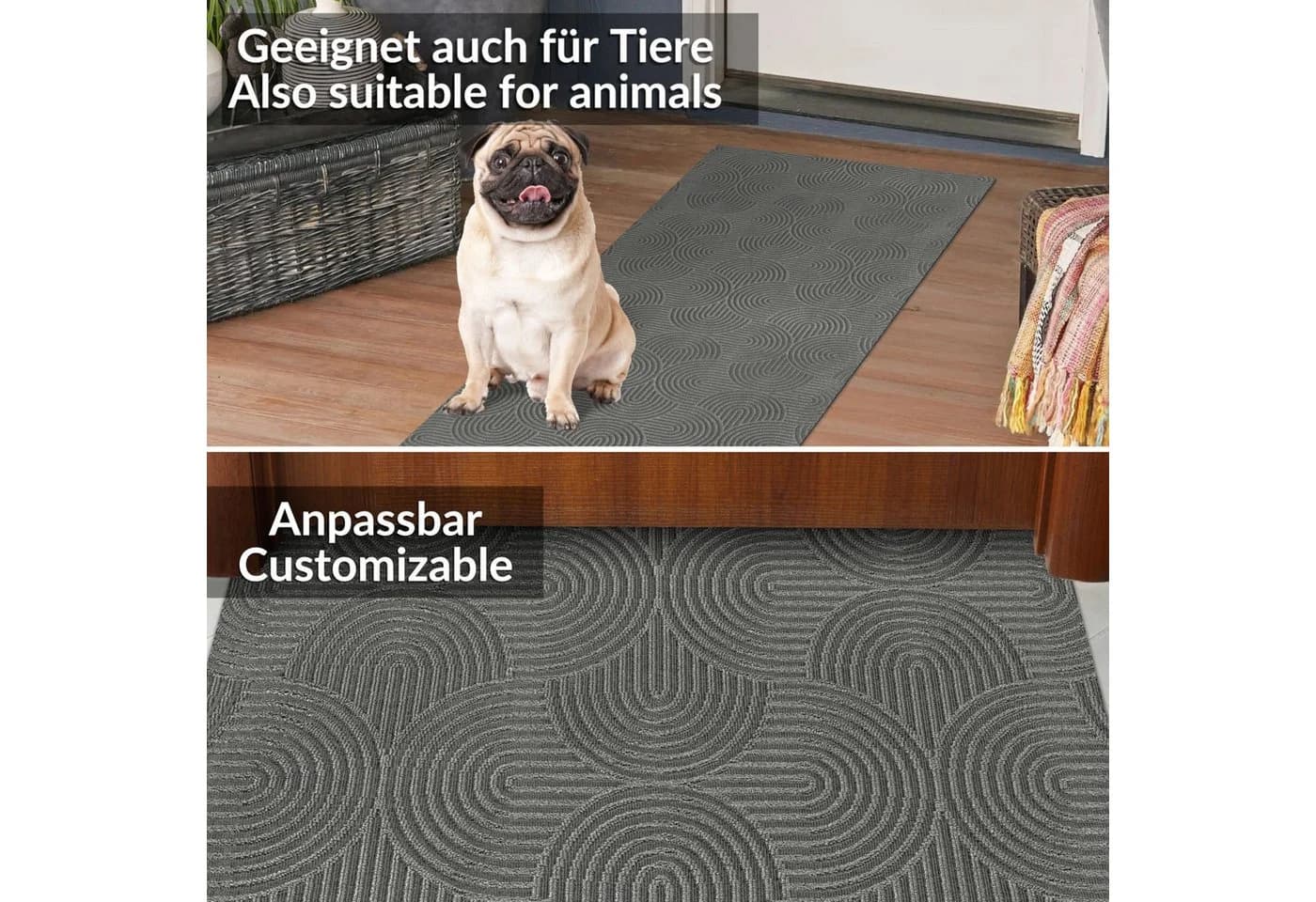 ANRO Velora Küchenläufer Anthrazit Rutschfest Pflegeleicht - Bild 5