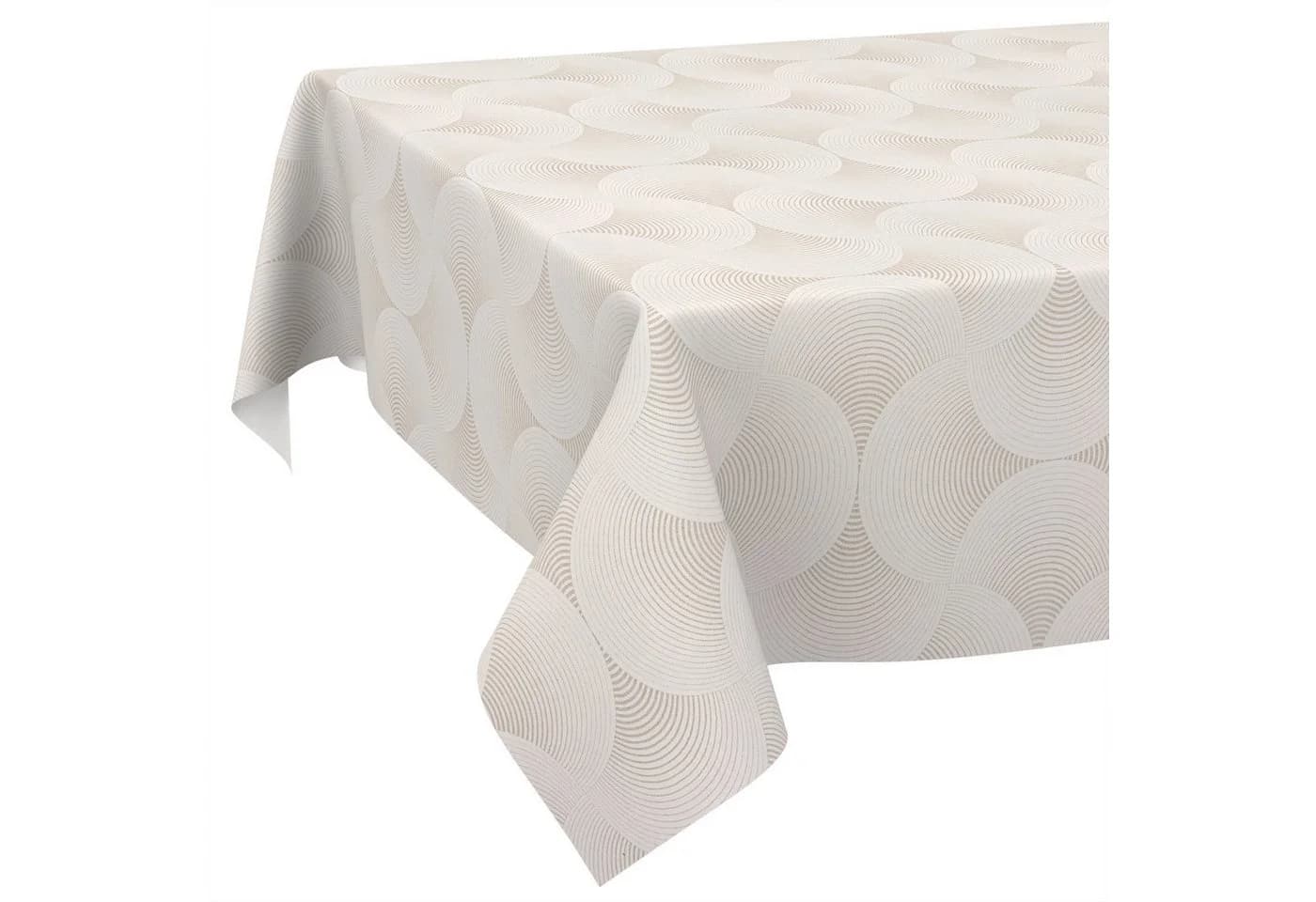 ANRO Tischdecke abwaschbar Baumwolle Polyester wasserabweisend Geometrie Beige - Bild 2