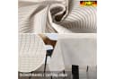 ANRO Tischdecke abwaschbar Baumwolle Polyester wasserabweisend Geometrie Beige Bild 3