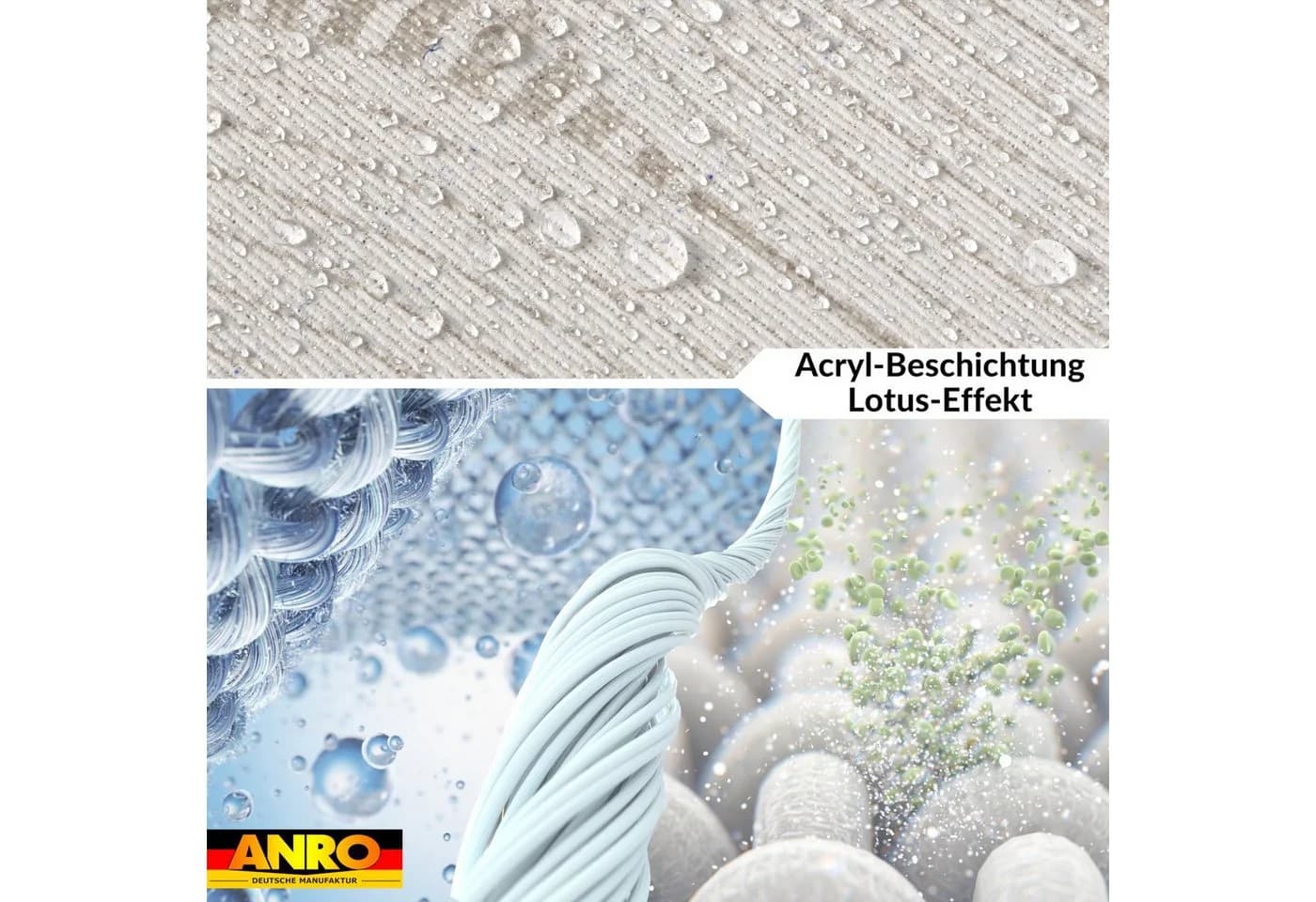 ANRO Tischdecke abwaschbar Baumwolle Polyester wasserabweisend Geometrie Beige - Bild 5