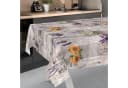 ANRO Tischdecke Provence Lavendel Grau Lila Wachstuch abwaschbar Bild 1