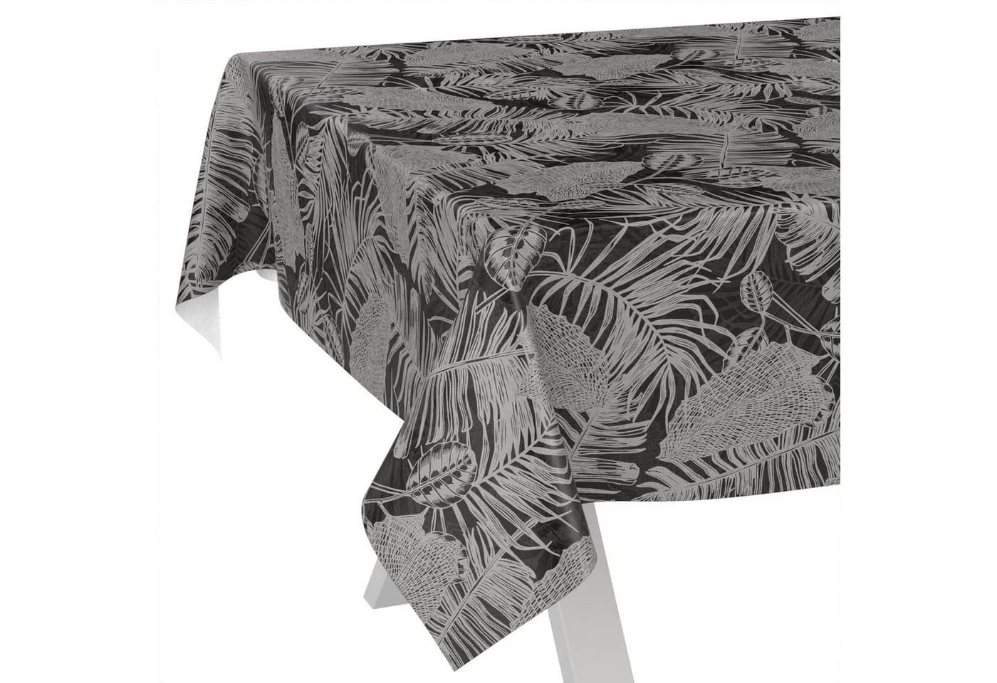 ANRO Wachstuch-Tischdecke Schwarz wasserabweisend pflegeleicht - Bild 2