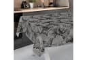 ANRO Wachstuchtischdecke Schwarz Silber Blattmotiv abwasbar Bild 1