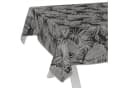 ANRO Wachstuchtischdecke Schwarz Silber Blattmotiv abwasbar Bild 2