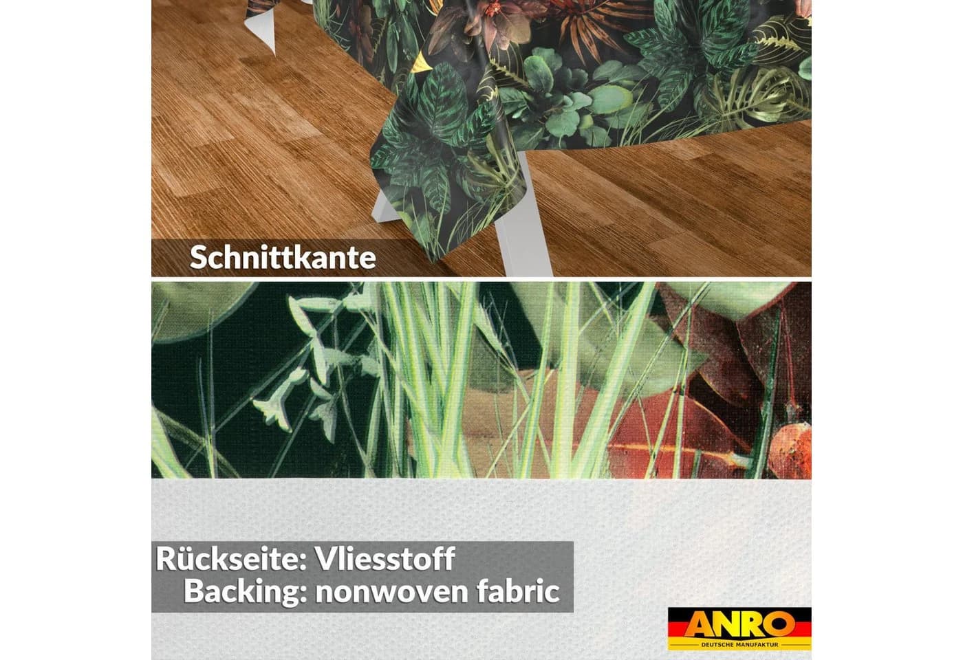 ANRO Tischdecke Tropika Braun Wachstuch abwaschbar Gartentischdecke - Bild 3