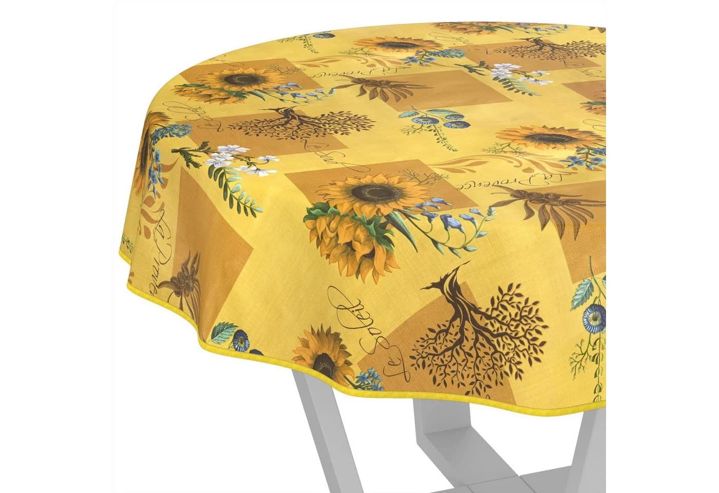 ANRO Tischdecke Sonnenblume Abwaschbar Wachstuch Gelb - Bild 2