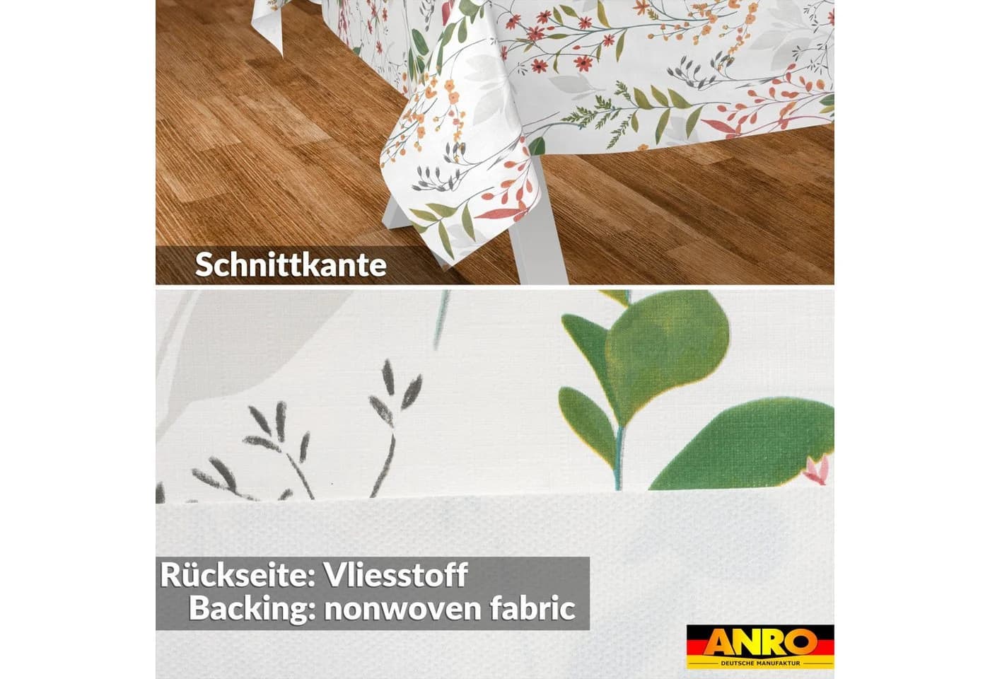 ANRO Tischdecke Natur abwaschbar Wachstuch 90x130cm - Bild 3