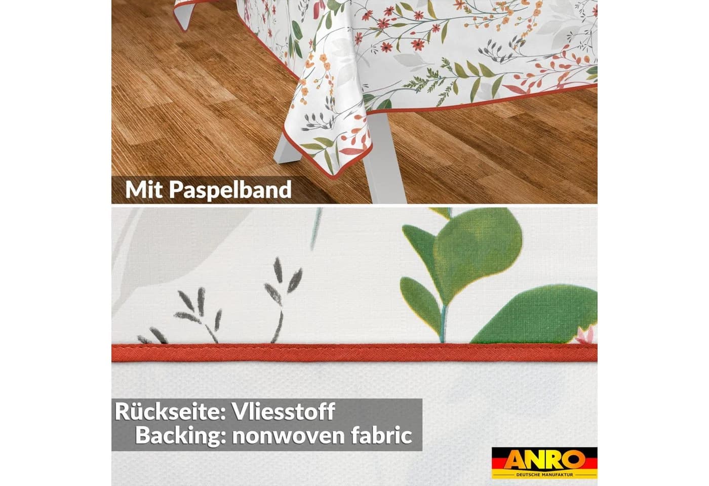 ANRO Tischdecke Natur abwaschbar Wachstuch 90x130cm - Bild 3