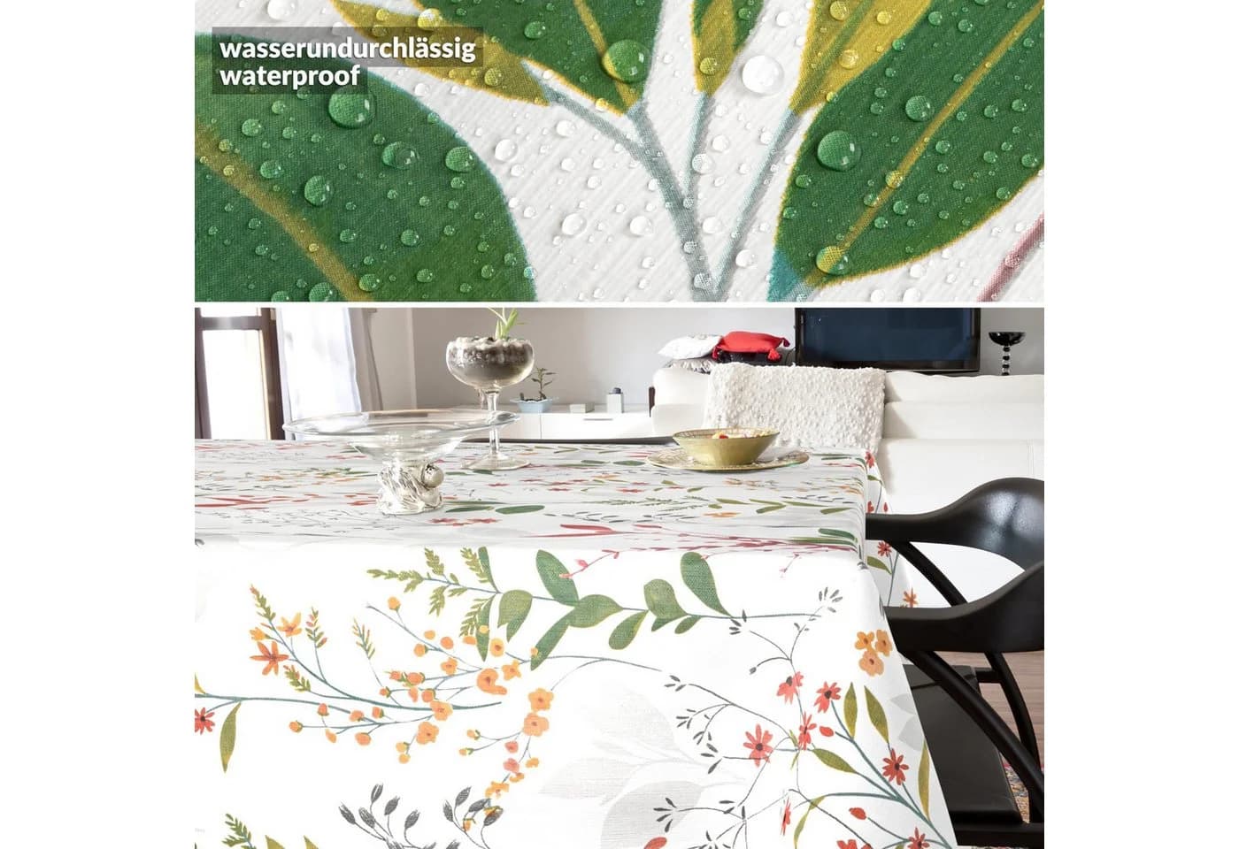 ANRO Tischdecke Natur abwaschbar Wachstuch 90x130cm - Bild 4
