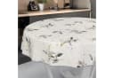 ANRO Wachstuch Tischdecke Silberblatt Grau Rund 100cm Bild 1