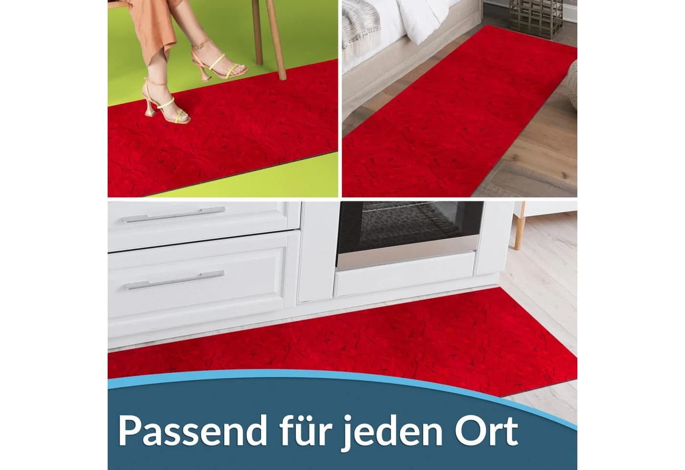 ANRO Küchenläufer RAHMA Industrie Rot, 100cm, Rutschfest - Bild 4