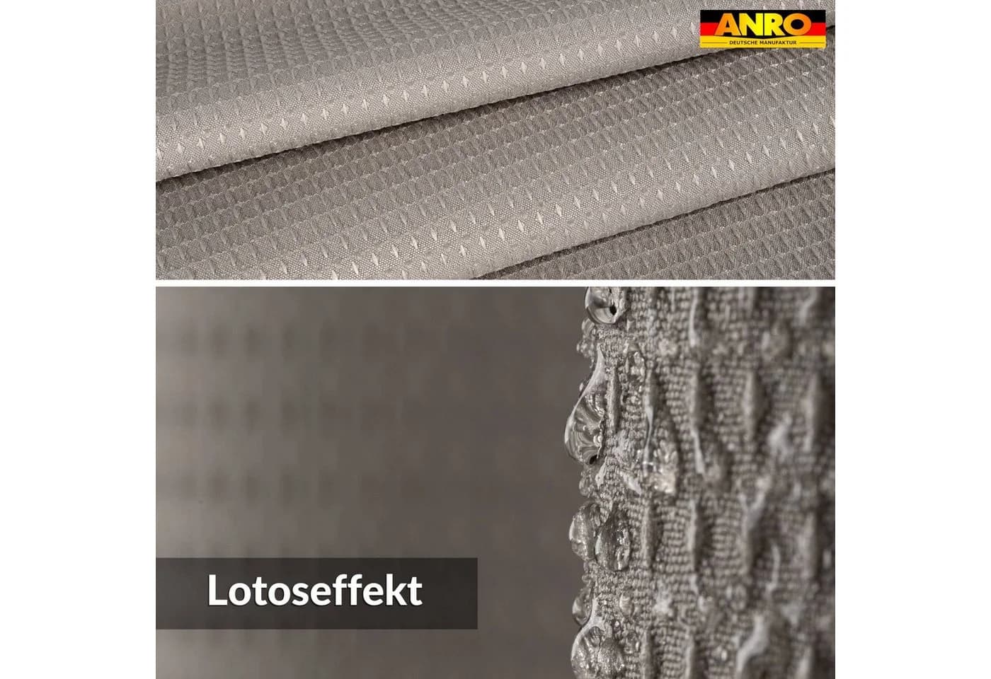 ANRO Duschvorhang WAFFEL Beige Anti-Schimmel Inkl. Ringe - Bild 4