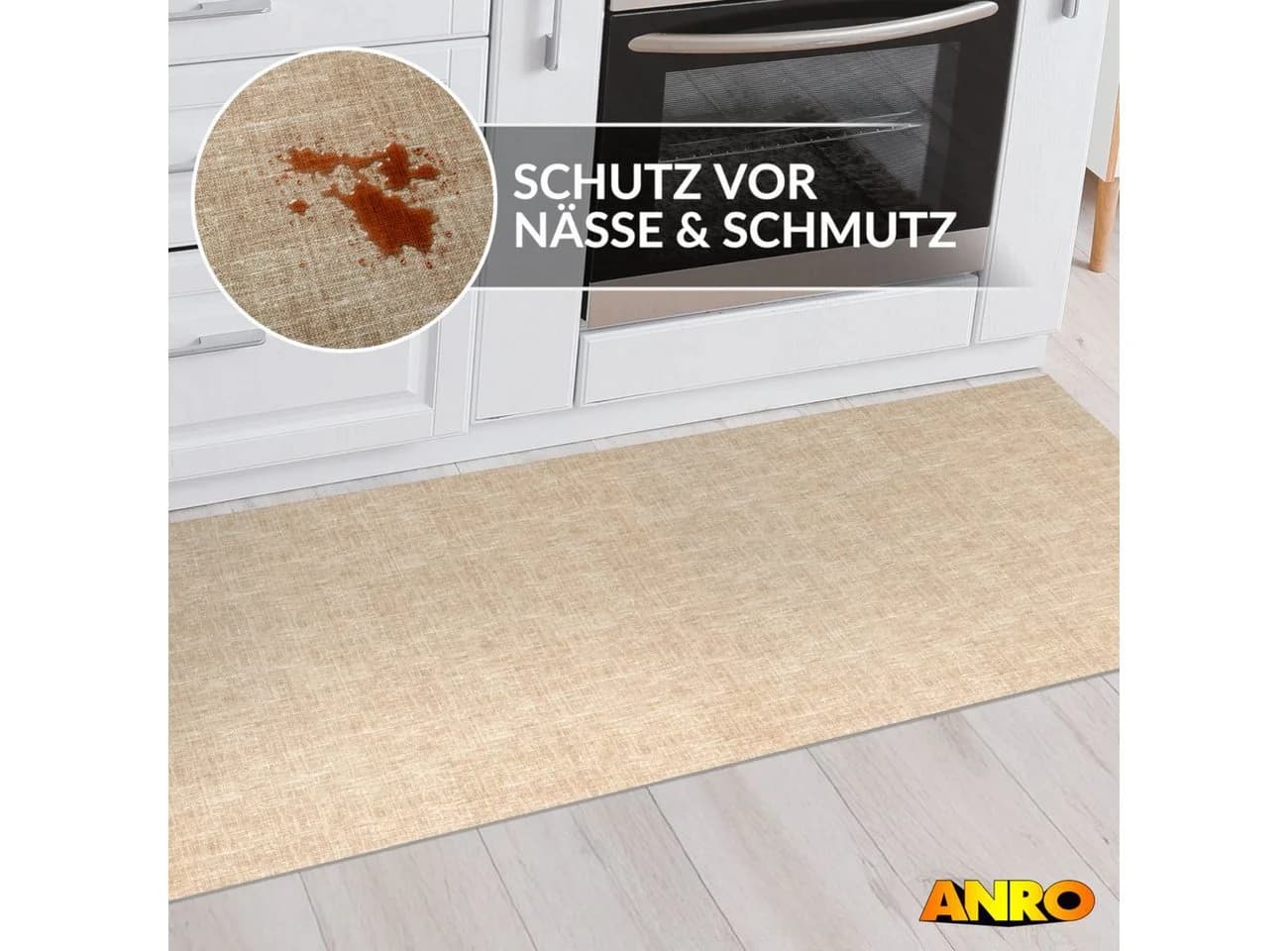 ANRO Küchenläufer RUNNA Beige Rutschfest Maschinenwaschbar - Bild 5