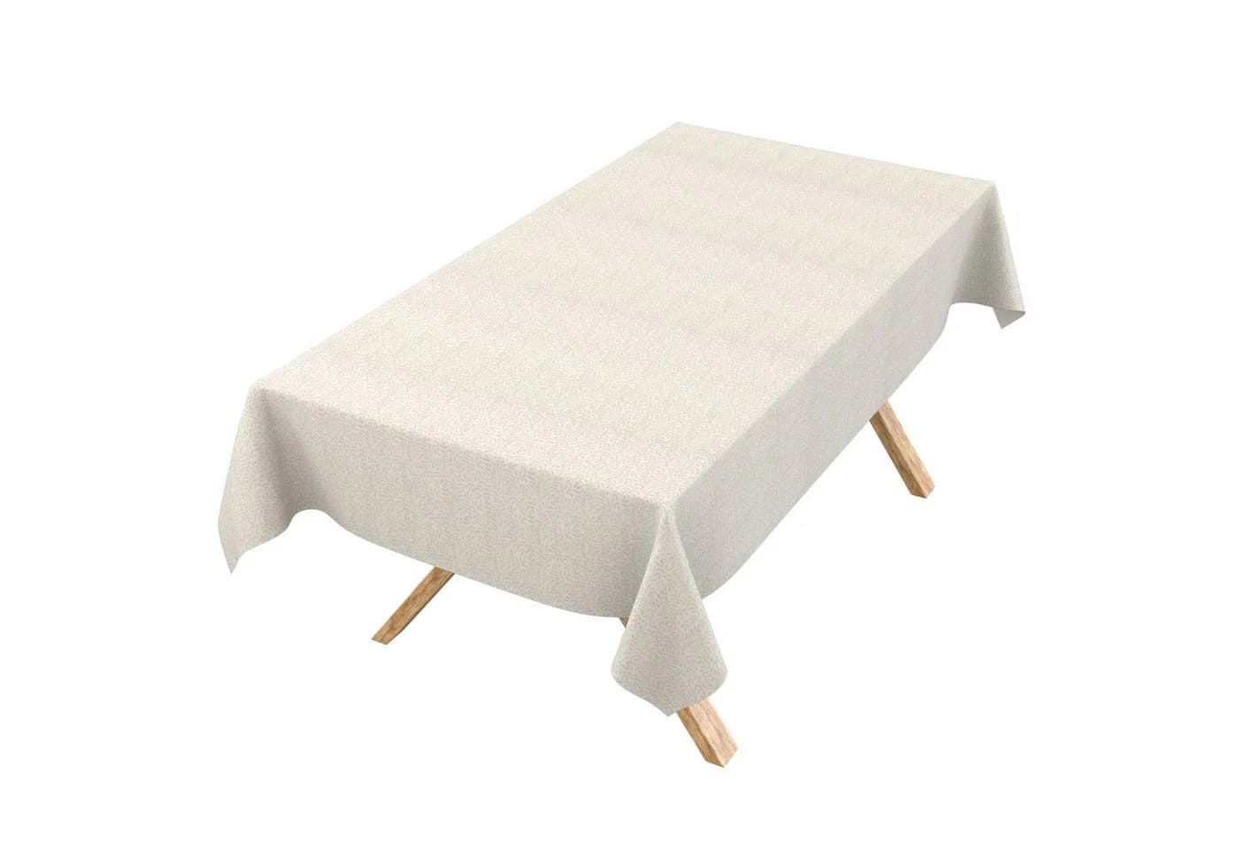 ANRO Tischdecke abwaschbar Barcelona Stoff Blätter Beige Boho - Bild 2