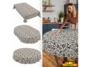 ANRO Tischdecke Barcelona Schwarz Grafisch Blumen Abwaschbar Bild 1
