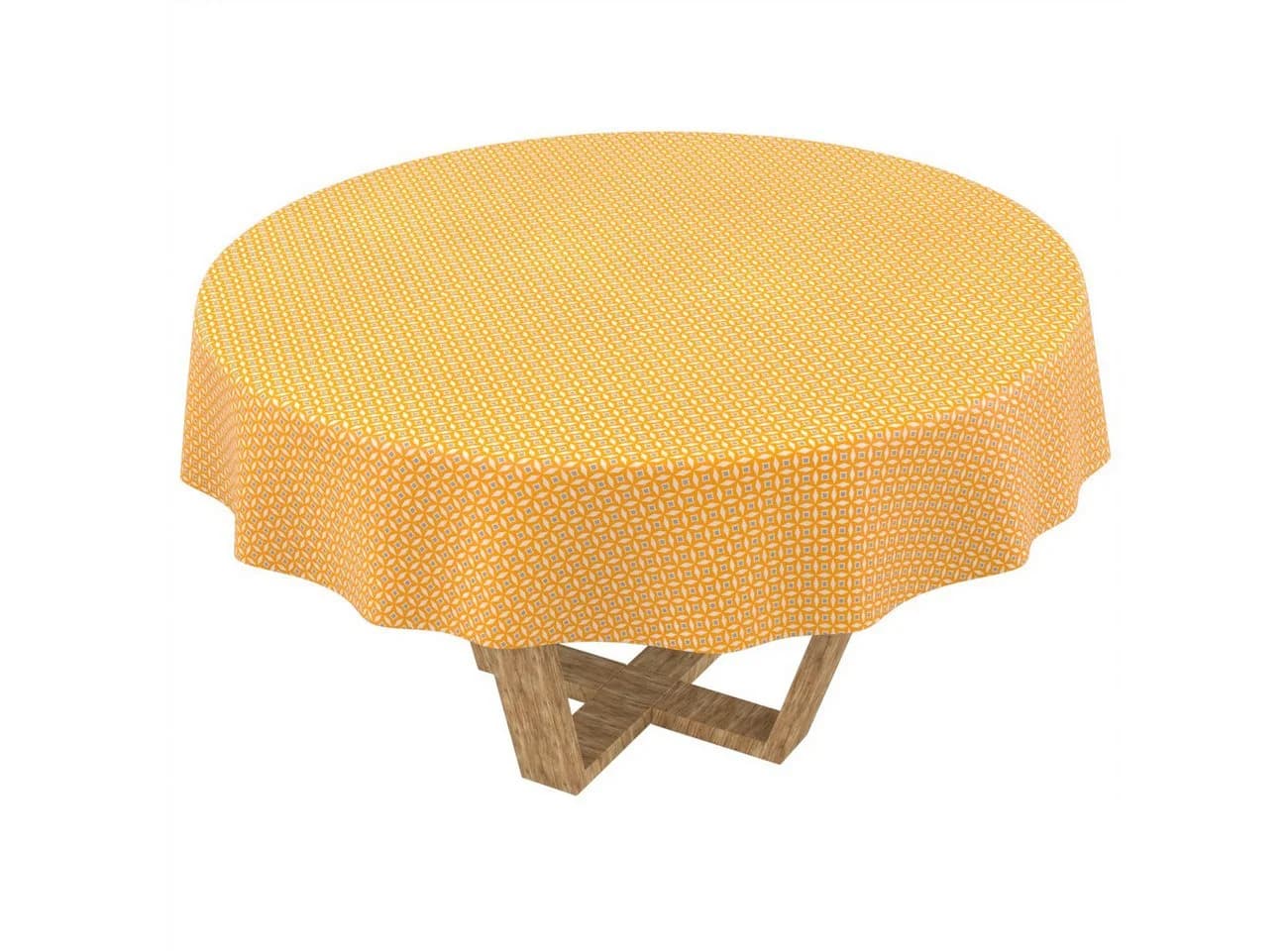 ANRO Tischdecke Barcelona Retro Muster Gelb wasserabweisend - Bild 2