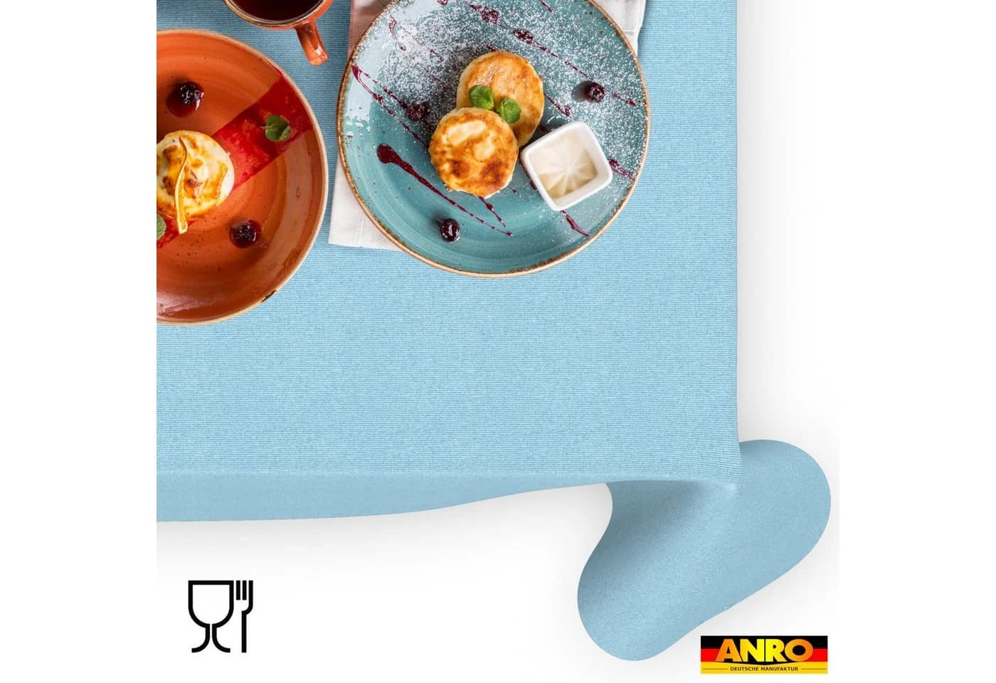 ANRO Tischdecke DanceDirty Hellblau abwaschbar Leinenoptik - Bild 5
