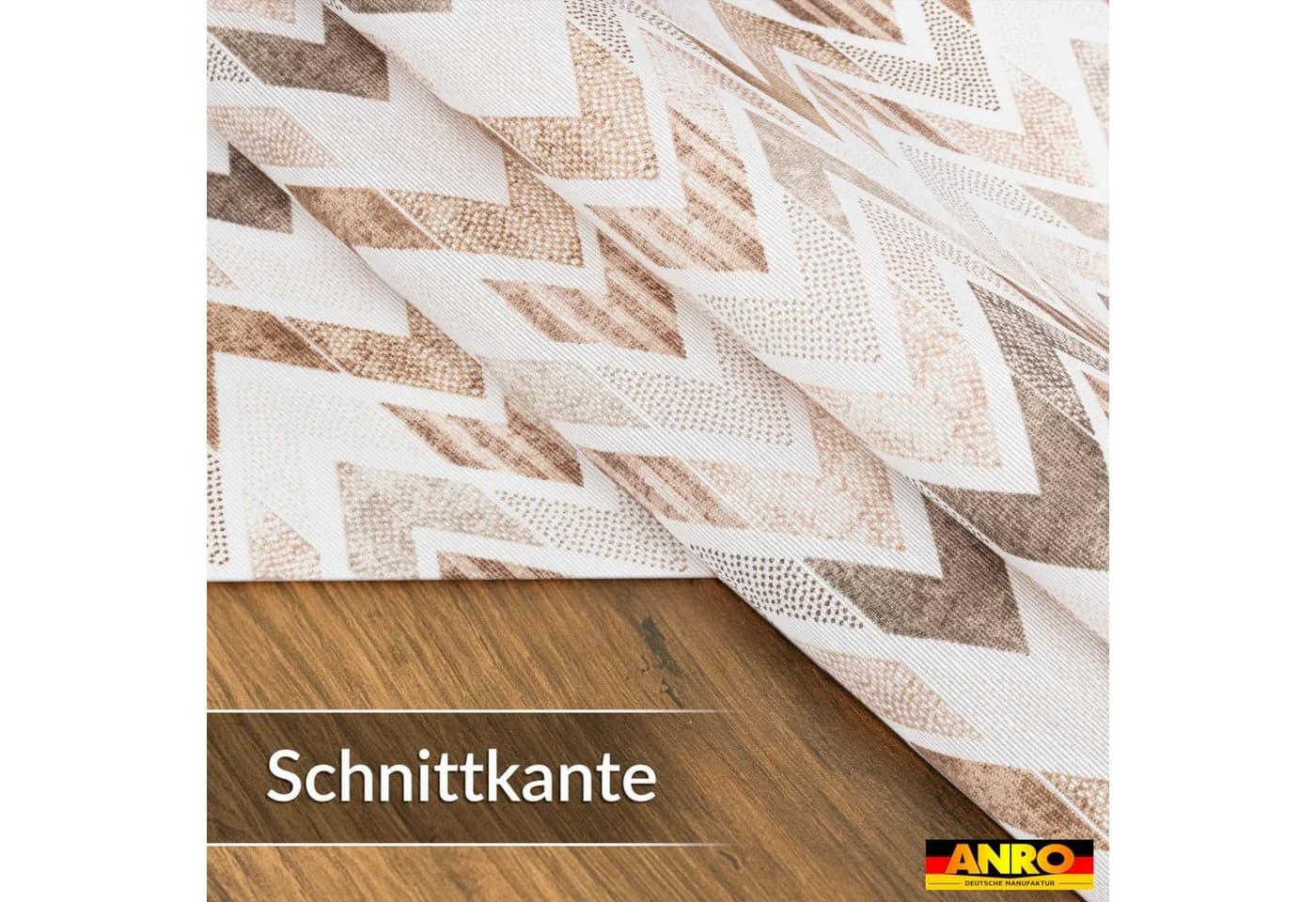 ANRO Tischdecke Zickzack Braun abwaschbar mit Paspelband - Bild 3
