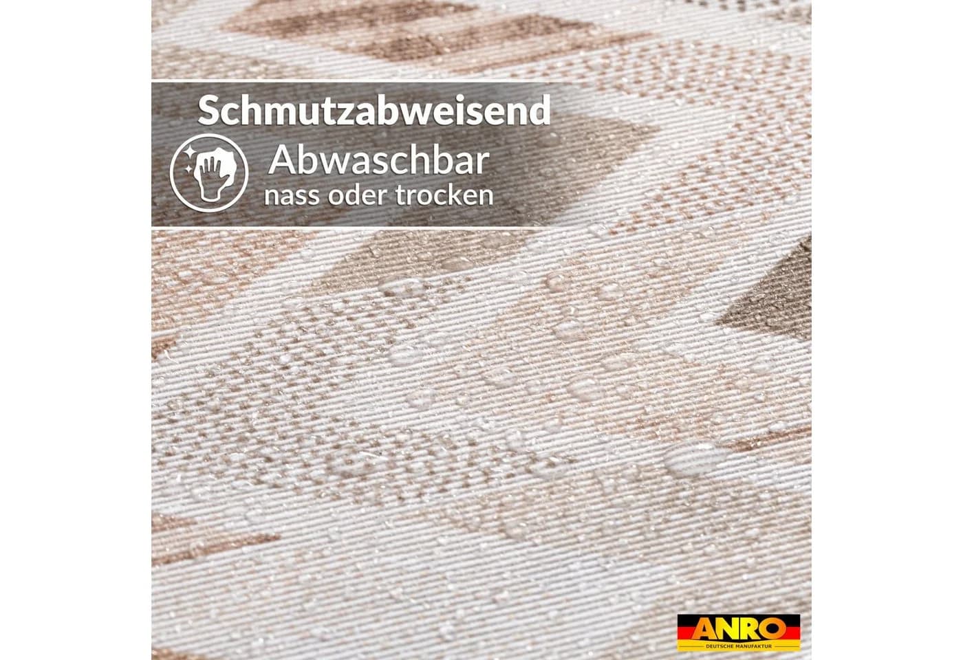 ANRO Tischdecke Zickzack Braun abwaschbar mit Paspelband - Bild 4