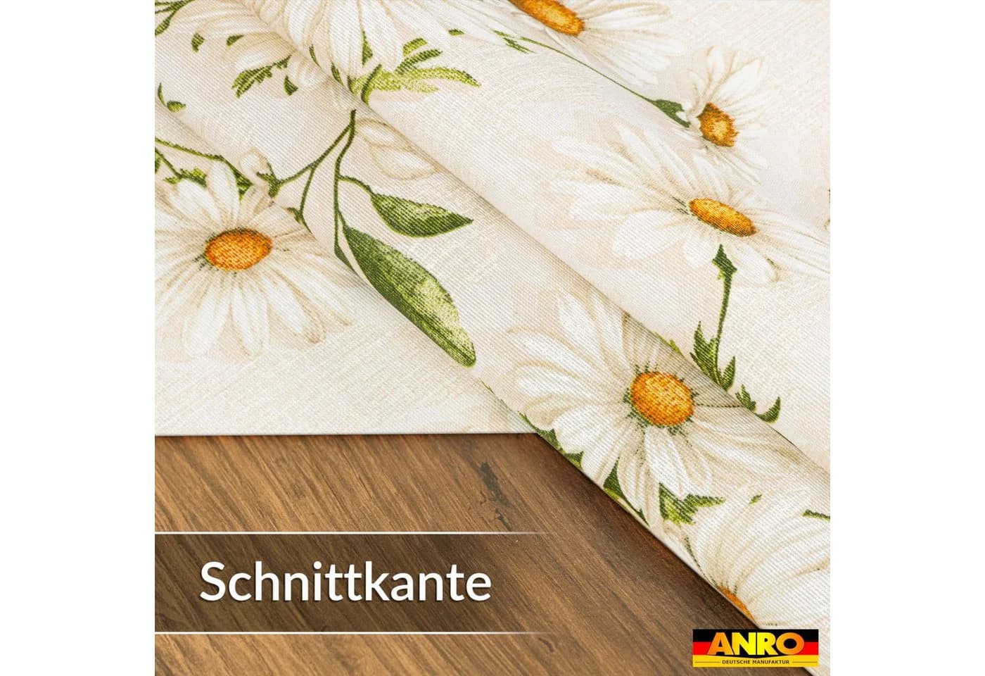 ANRO Tischdecke abwaschbar Margeriten Braun Rund 100 cm - Bild 3