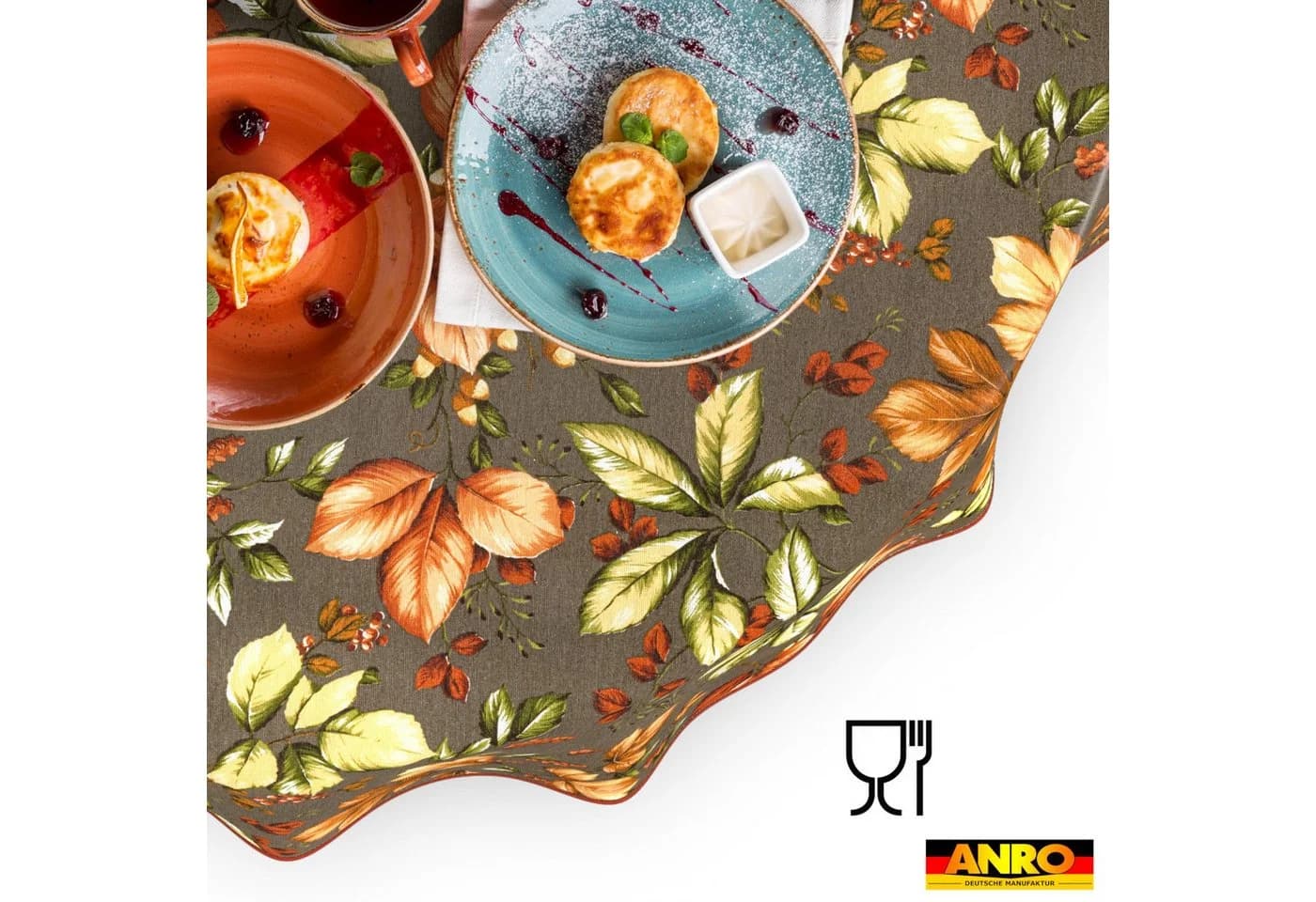 ANRO Tischdecke Herbstlaub Baumwollmischung abwaschbar - Bild 5