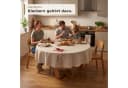 ANRO Wachstuchtischdecke Leinenoptik Greige abwaschbar Bild 1