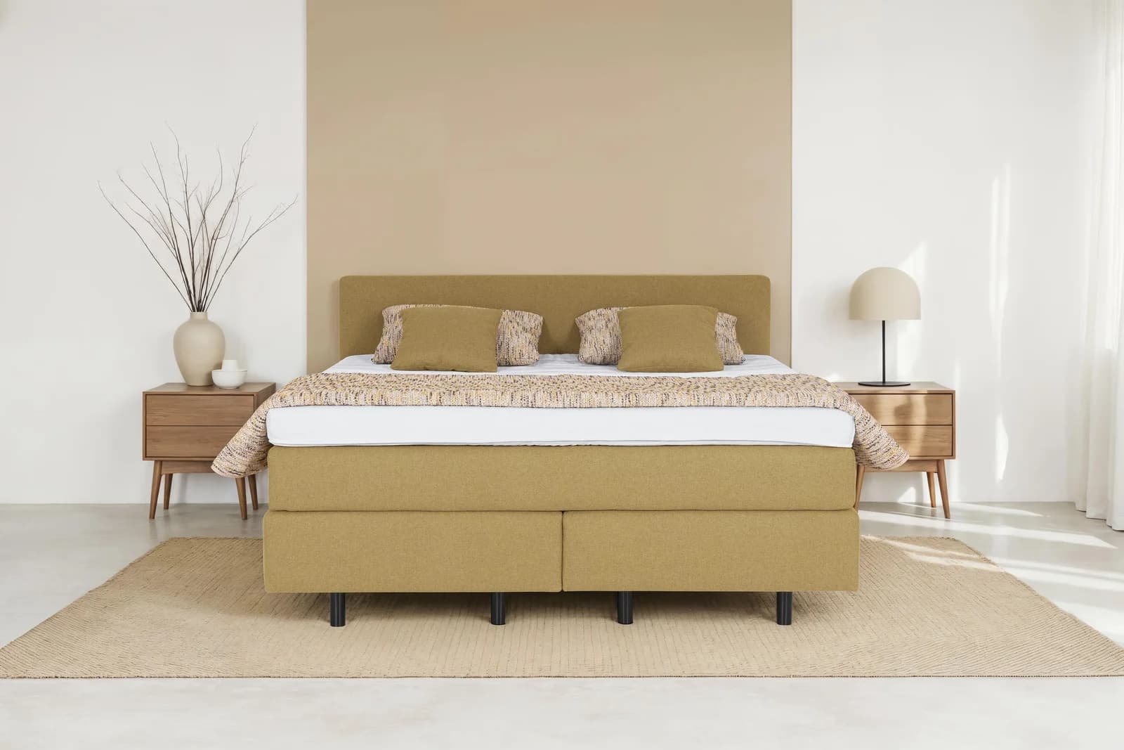DIE PLANBAR Boxspringbett OC-ON23163 Barry Curry mit Matratzen & Topper