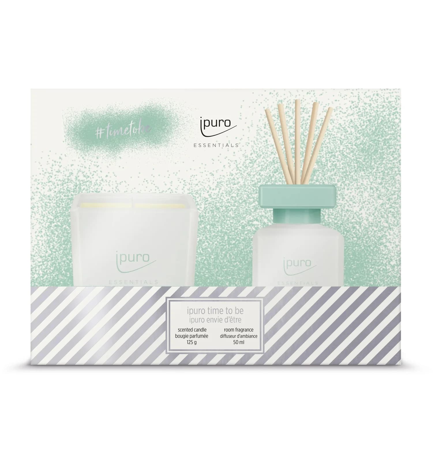 ipuro Raumduft-Set TIME TO BE Silber Mint Glas 50ml