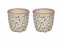 finehomegarden Blumentopf-Set 2tlg. Herzdesign Weiß-Schwarz Steinzeug Bild 2