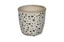 finehomegarden Blumentopf-Set 2tlg. Herzdesign Weiß-Schwarz Steinzeug Bild 3
