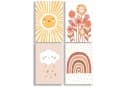 JUSTGOODMOOD Poster Premium Sonne Blumen Regenbogen Bunt Leinwand Bild 2