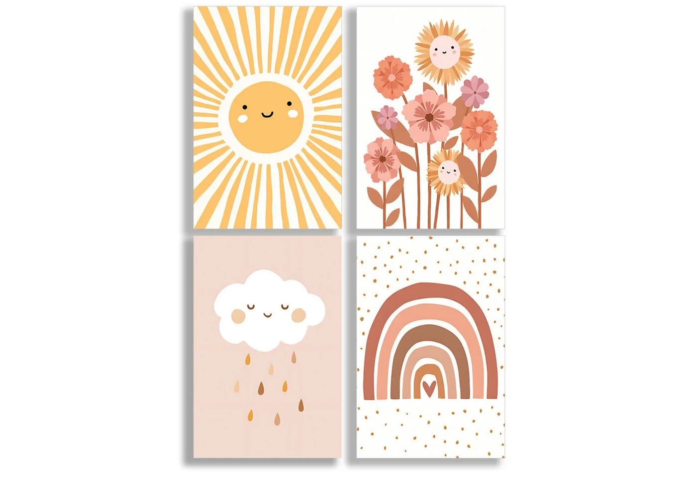 JUSTGOODMOOD Poster Premium Sonne Blumen Regenbogen Bunt Leinwand - Bild 2