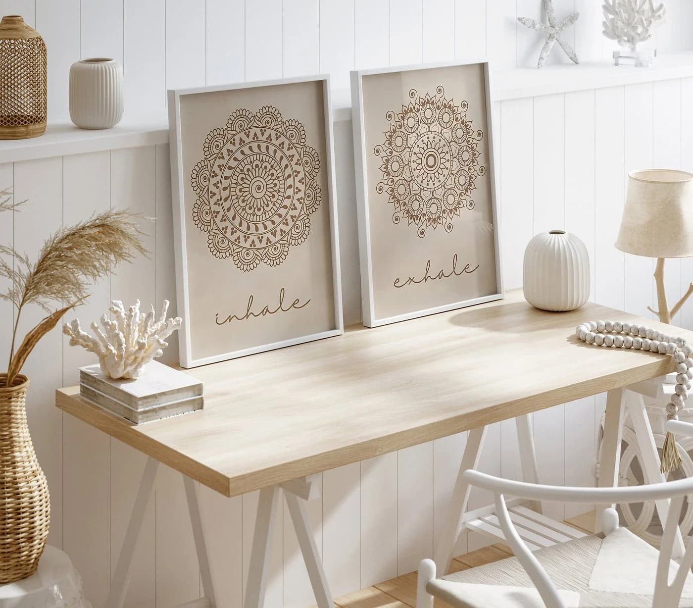 JUSTGOODMOOD Poster Yoga Einatmen Ausatmen Mandala Wand Deko Print ohne Rahmen - Bild 3