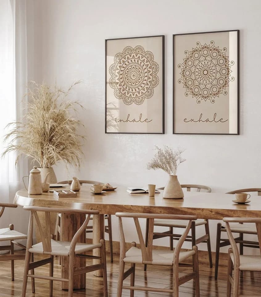 JUSTGOODMOOD Poster Yoga Einatmen Ausatmen Mandala Wand Deko Print ohne Rahmen - Bild 4