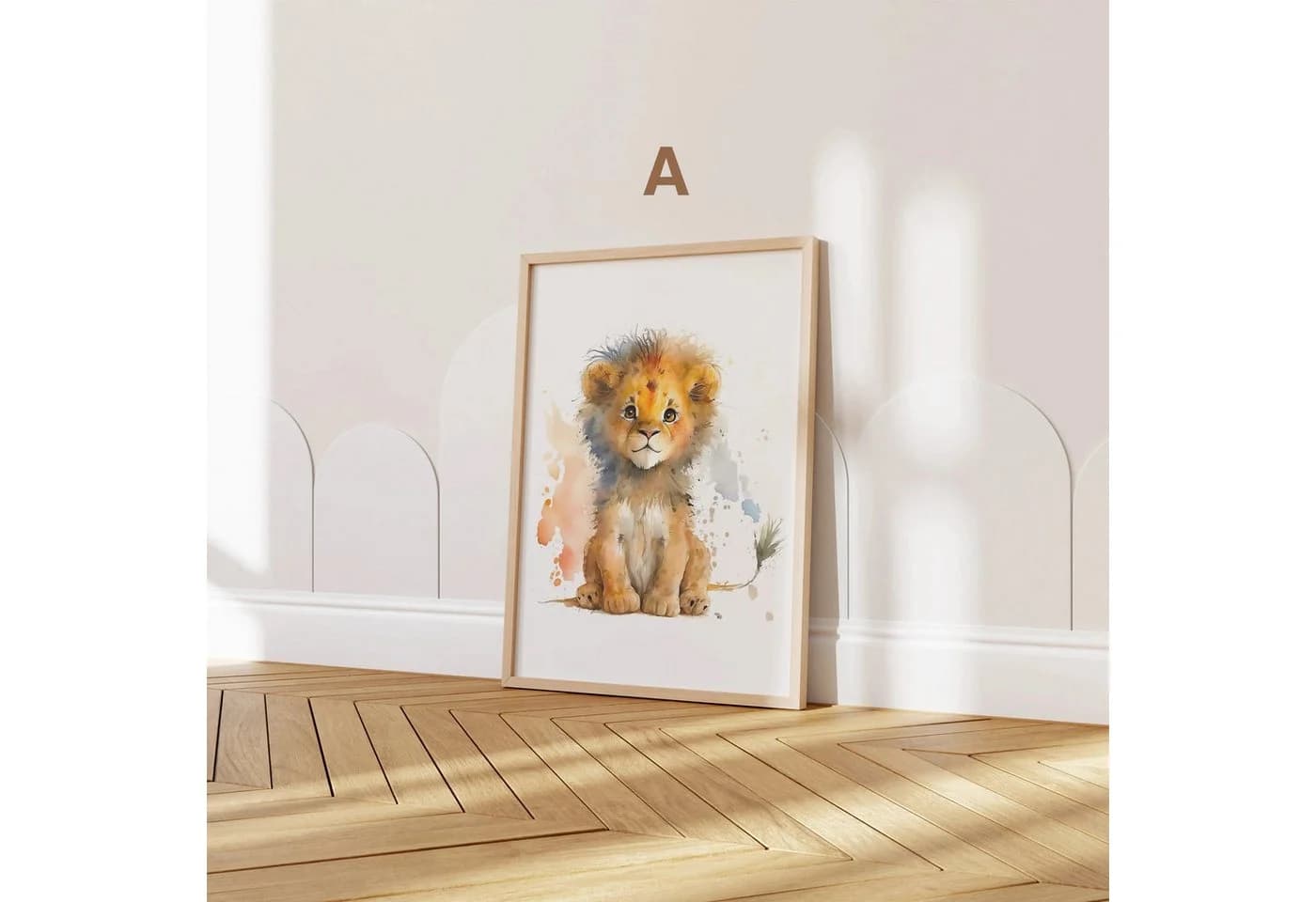 JUSTGOODMOOD Poster Tiere Wald Dschungel Aquarell Giraffe Leinwand - Bild 4