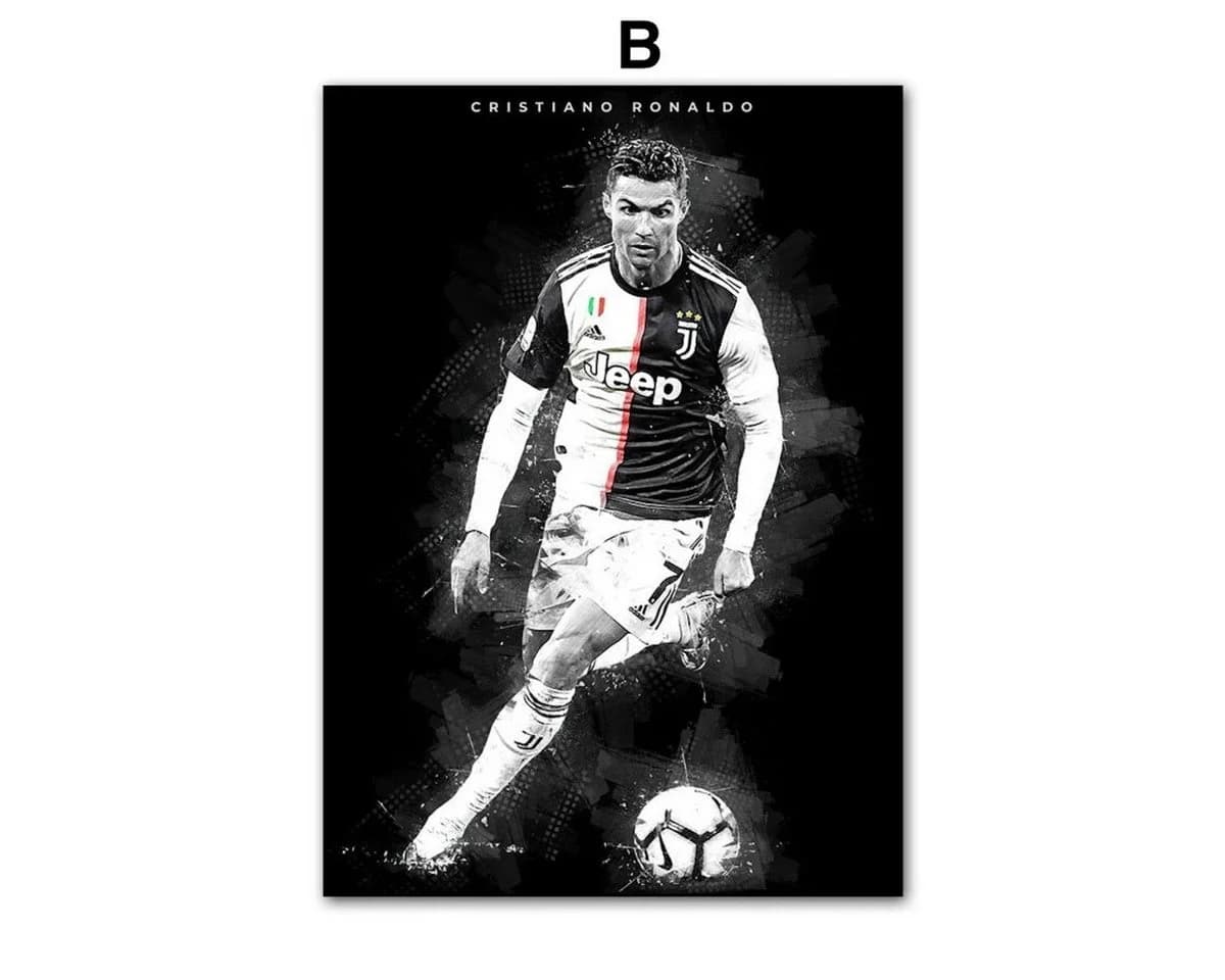 JUSTGOODMOOD Poster Fußball Cristiano Ronaldo Schwarz-Weiß - Bild 4