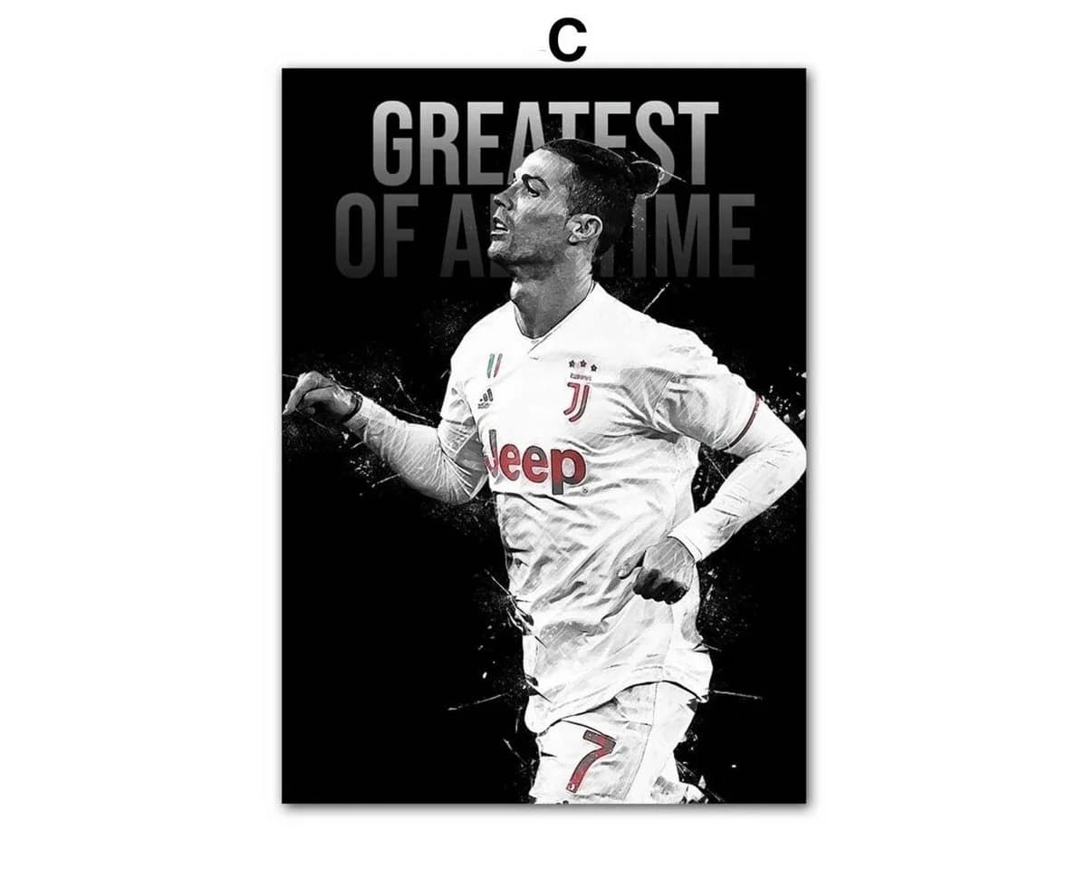 JUSTGOODMOOD Poster Fußball Cristiano Ronaldo Schwarz-Weiß - Bild 5