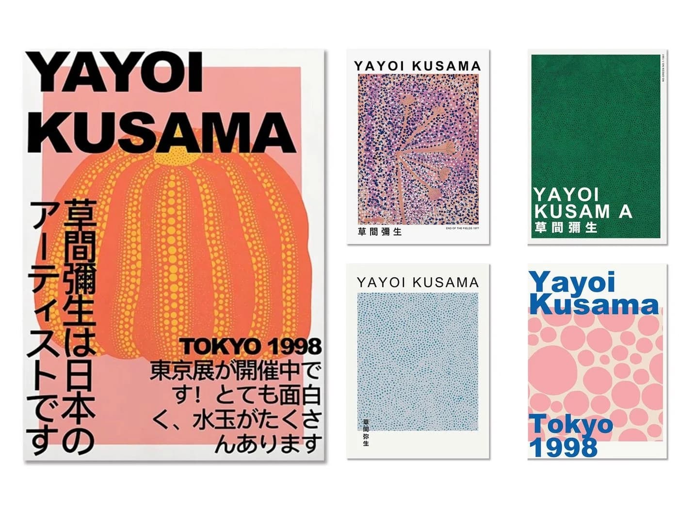 JUSTGOODMOOD Poster Japan Tokio Yayoi Kusama Kürbis Baumwolle - Bild 2
