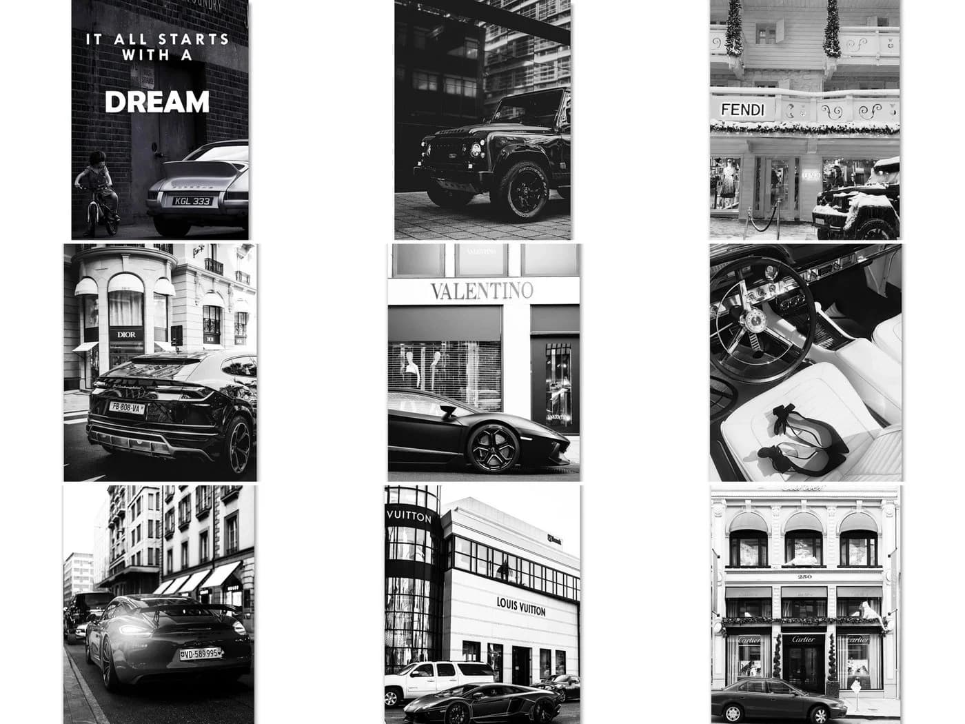 JUSTGOODMOOD Poster Schwarz Weiß Luxus Deko Print ohne Rahmen - Bild 2