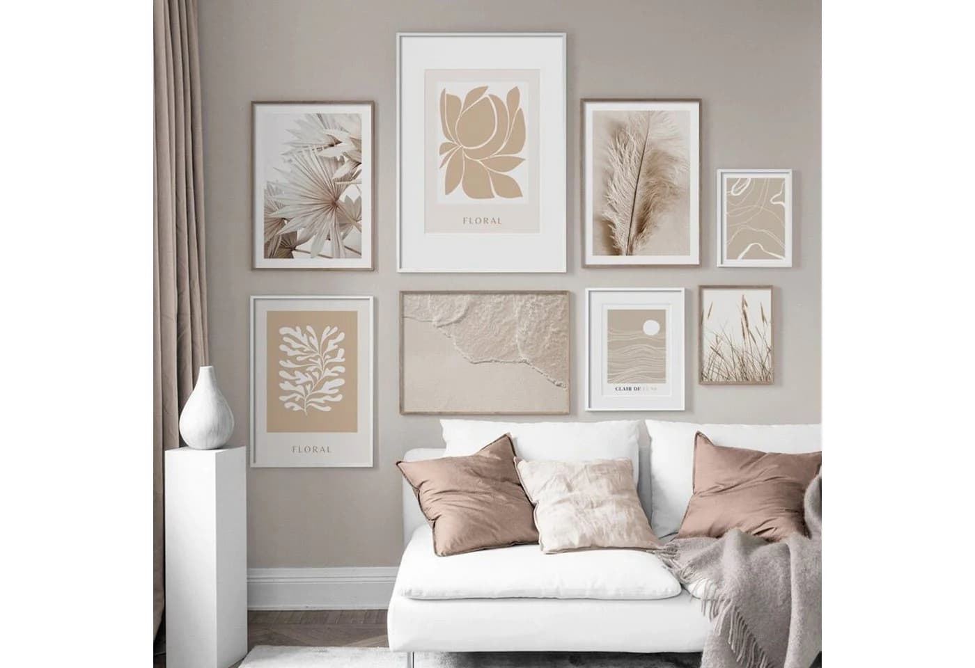 JUSTGOODMOOD Poster Pampas Gras & Trockenblumen Baumwolle HD-Druck