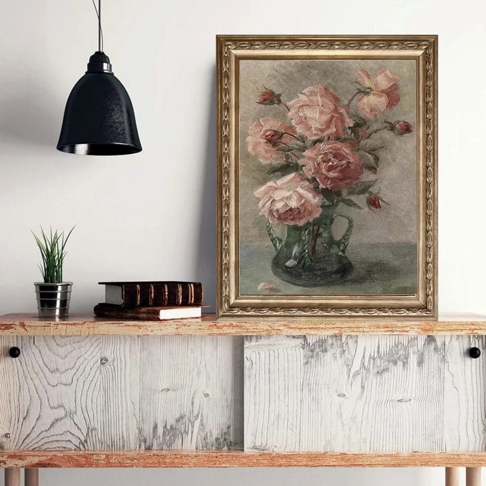 Justgoodmood Vintage Blumen Vogel Poster 5er Set Baumwolle