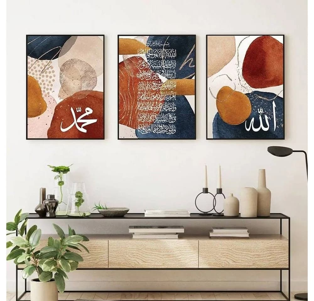 JUSTGOODMOOD Poster Kalligraphie Abstrakte Formen Gold Wandbilder - Bild 2