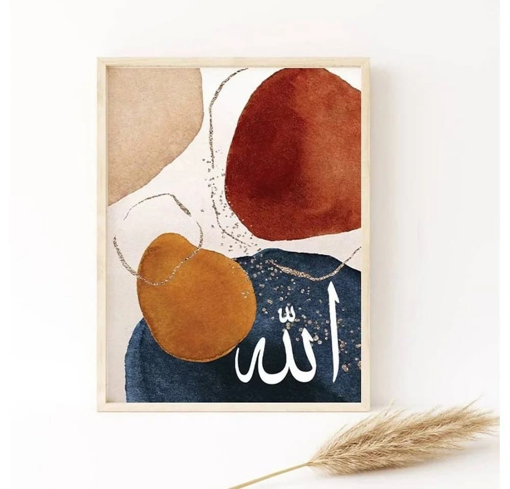 JUSTGOODMOOD Poster Kalligraphie Abstrakte Formen Gold Wandbilder - Bild 3
