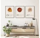 JUSTGOODMOOD Poster Abstrakte Form Kalligraphie Baumwolle Bild 1