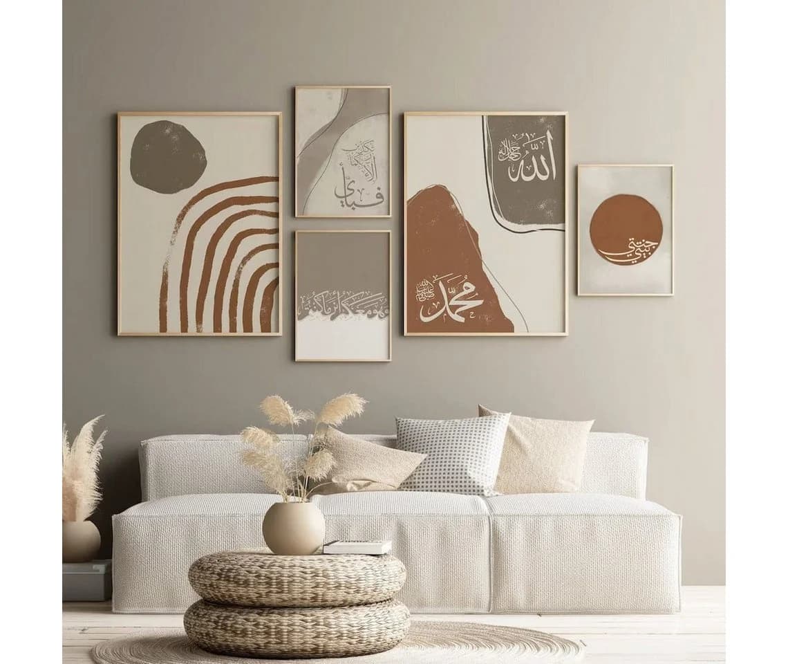 JUSTGOODMOOD Poster Abstrakt Kalligraphie Schwarz-Weiß - Bild 2