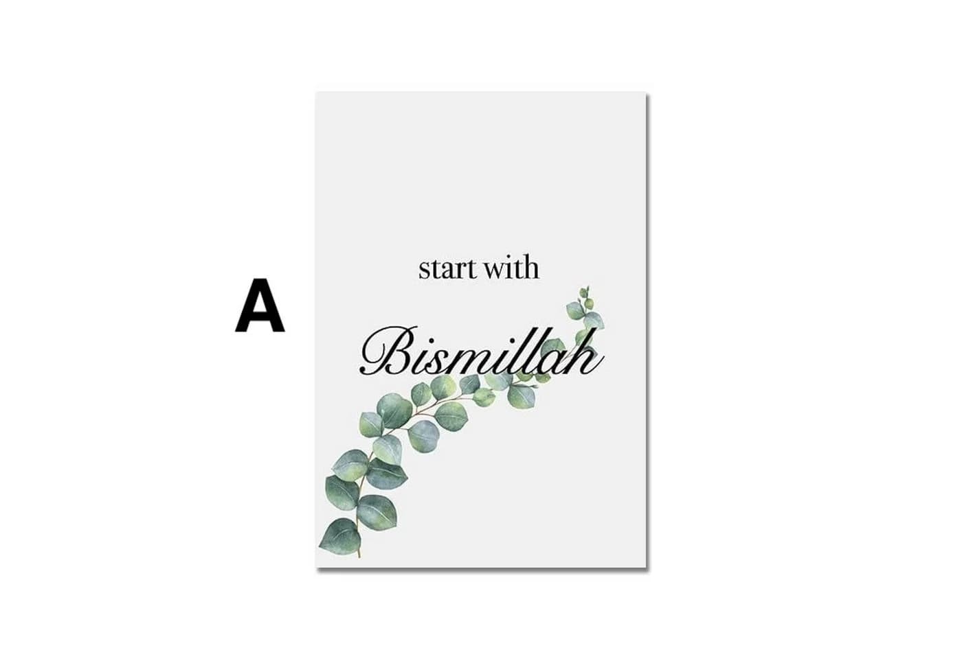JUSTGOODMOOD Poster Bismillah Alhamdulillah Wandbild Baumwolle - Bild 3