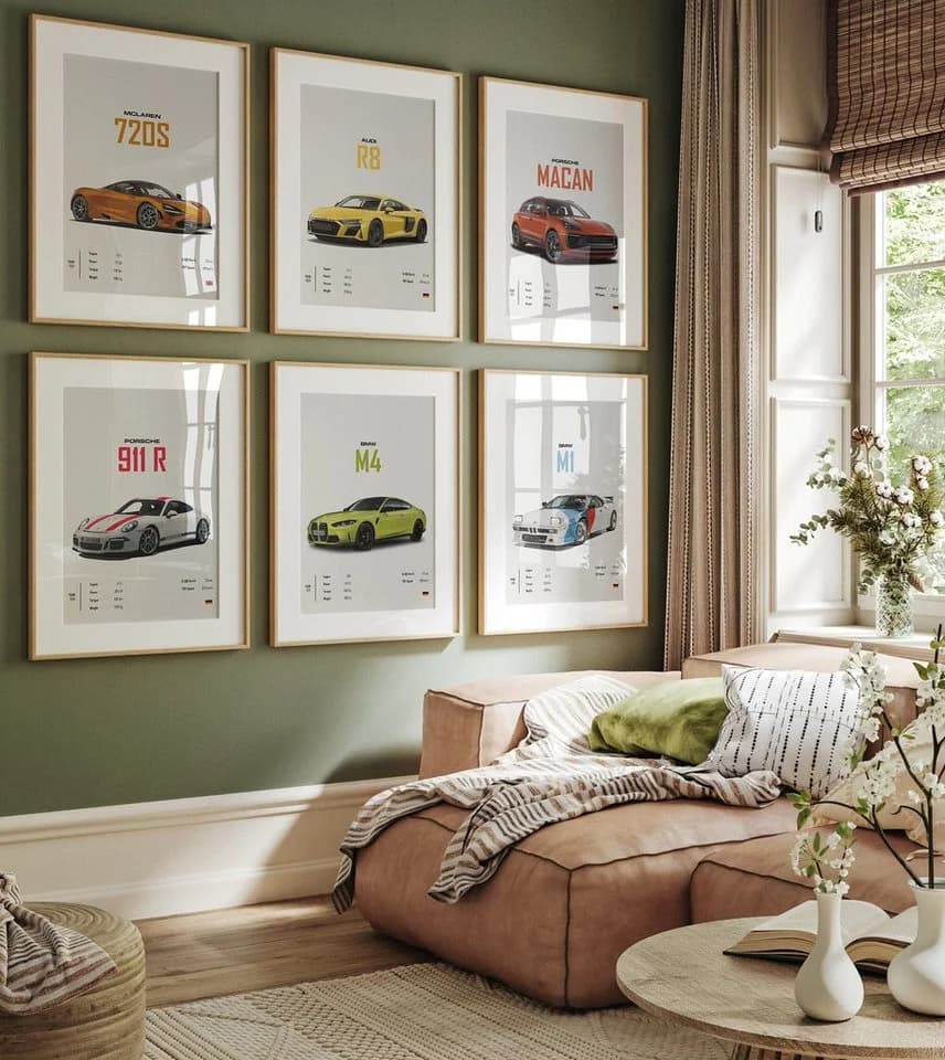 JUSTGOODMOOD Poster Sportwagen BMW M4 HD-Druck Baumwolle - Bild 2