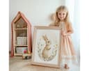JUSTGOODMOOD Poster süße Hasen Kinderzimmer Deko Modern Baumwolle Bild 1